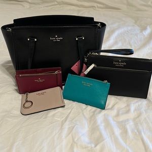 Kate Spade BUNDLE- 3 wallets, one clutch and one medium handbag!
